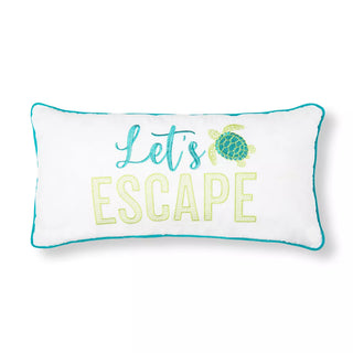 Let's Escape Embroidered Pillow