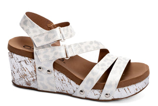 Giggle Wedge in White Leopard