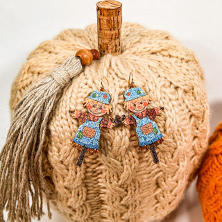 Glittery Little Scarecrow Earrings