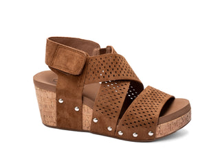 Guilty Pleasure Wedge in Tobacco Faux Suede