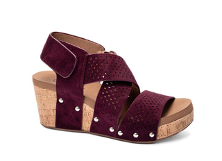 Guilty Pleasure Wedge in Wine Faux Suede