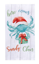 Coastal Holiday Sandy Claws Dual Purpose Terry Towel