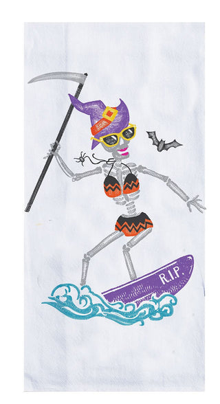 Halloween Female Surfing Skeleton
