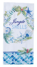 Jingle Shells Wreath Dual Purpose Terry Towel