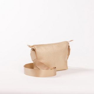 Emily Crossbody In Gold Faux Leather