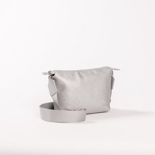 Emily Crossbody In Silver Faux Leather
