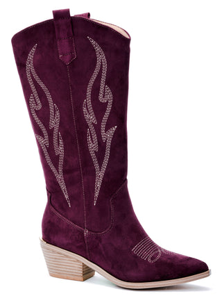 Corky's Headliner Boot in Wine Faux Suede