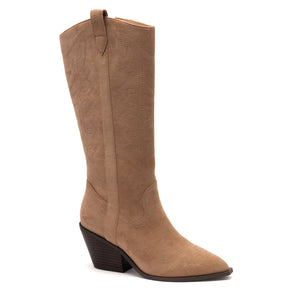 Howdy Boots in Camel Suede