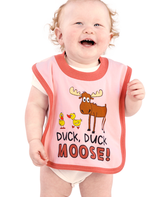 Pink Duck Duck Moose Bib