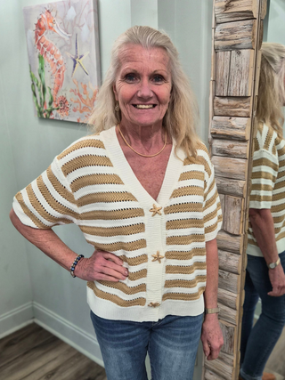 Nautical Dreams Cardigan in Taupe