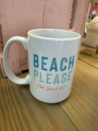 Beach Please Custom Mug - Oak Island