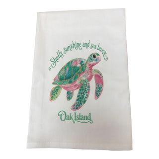 Shells, Sunshine & Sea Breeze Flour Sack Kitchen Towel Oak Island