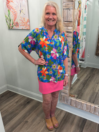 From The Garden Lizzy Breeze Top in Royal Blue