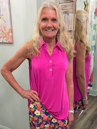 Out On The Boardwalk Top in Paradise Pink