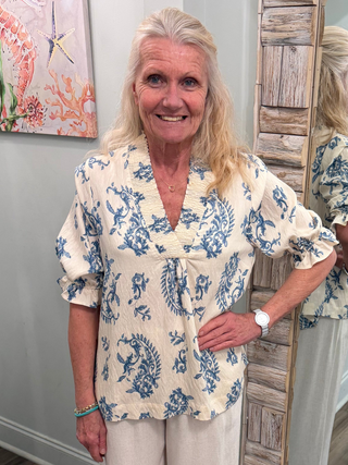 Work Through It Top in Blue Mix
