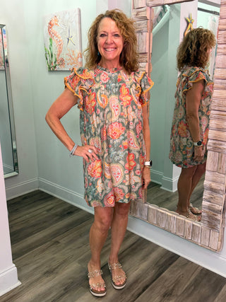 Lack Of You Dress in Sage Mix