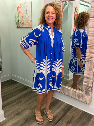 Staring At The Palms Dress in Ocean