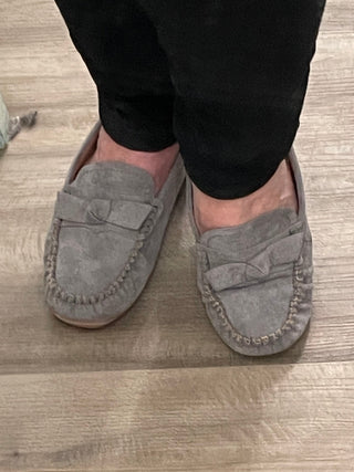 Corkys Driving Miss Daisy Loafers In Grey Faux Suede