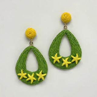 Drop In The Sea Earrings in Green