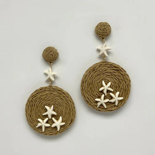 Starfish Swirl Earrings in Tan