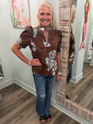 One Step Forward Top in Chocolate