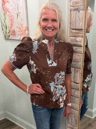 One Step Forward Top in Chocolate