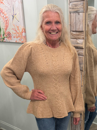 Peplum Vibes Sweater in Mocha
