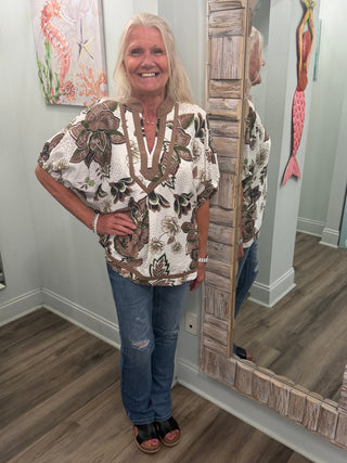 Singing In Paradise Top in Cream