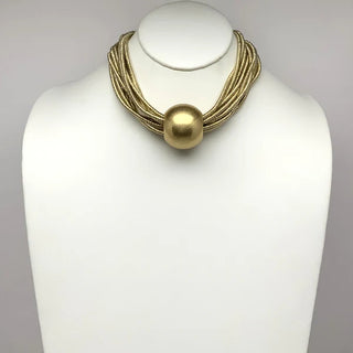 Abstract Times Necklace in Gold