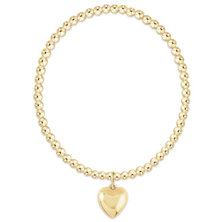 Classic Gold Love Plush Charm 3mm Bracelet - Extended Size