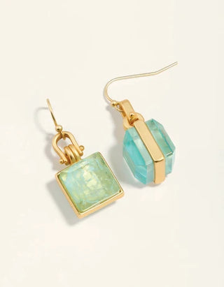 Marion Square Earrings in Sea Foam