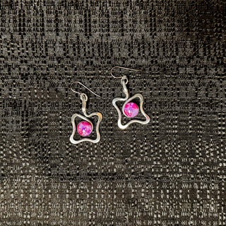 Open Square Curl Earrings - Vivid Violet