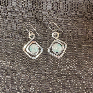 Crooked Diamond Earrings - Sky Blue