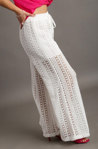 Groove Around Lace Pants in Cream - Final Sale