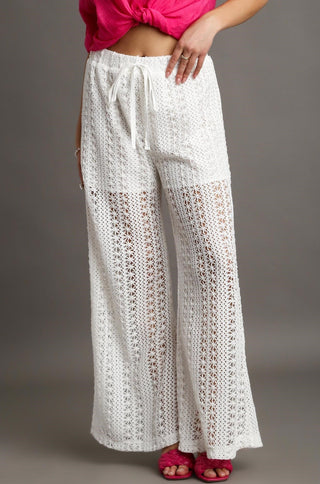 Groove Around Lace Pants in Cream - Final Sale