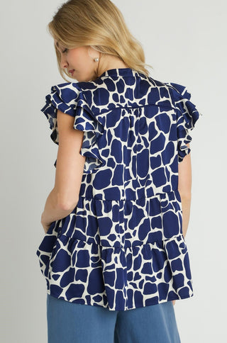 Wild Side Top in Navy