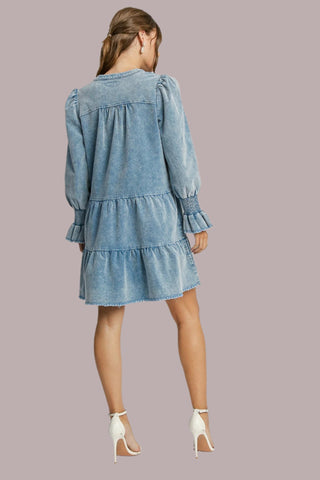 Keeping It Chic Dress in Denim Blue