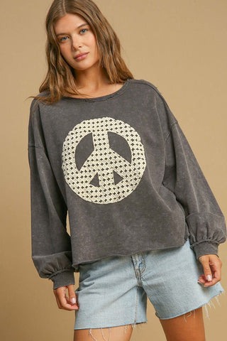 Peaceful Dreams Top In Charcoal