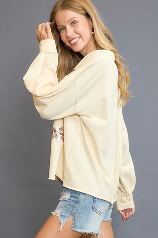 Elegant Knots Sweater In Cream