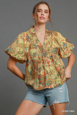 All About Paisley Top In Honey Mix