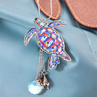 Blue Coastal Sea Adventures Turtle Car Charm