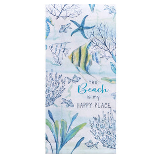 Great Blue Sea Happy Place Terry Towel