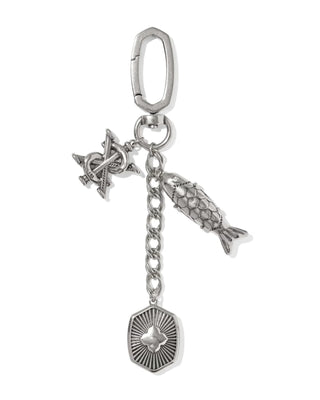 Parker Bag Charm in Vintage Silver Abalone