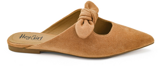 Corkys Knotty But Nice Mules In Camel Faux Suede