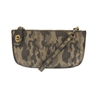 Crossbody Wristlet Clutch in Grey Camo