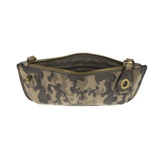 Crossbody Wristlet Clutch in Grey Camo
