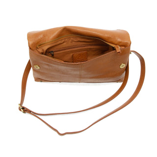 Cassie Fold Over Convertible Crossbody in Cognac