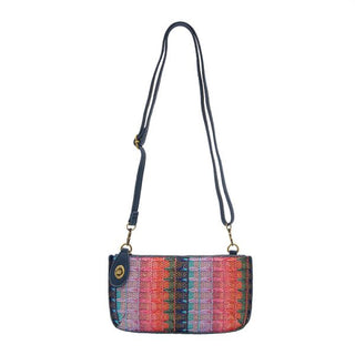 Sophia Straw Mini Wristlet Crossbody in Deep Sea