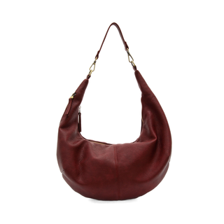 Rhea Slouchy Crescent Shoulder Bag in Ruby