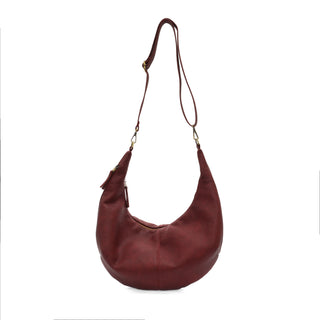 Rhea Slouchy Crescent Shoulder Bag in Ruby